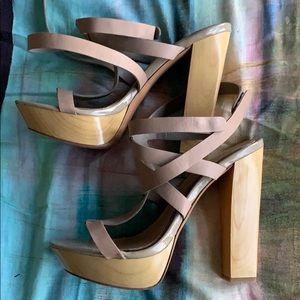 Badgley Mischka Strappy Leather Platform Sandals